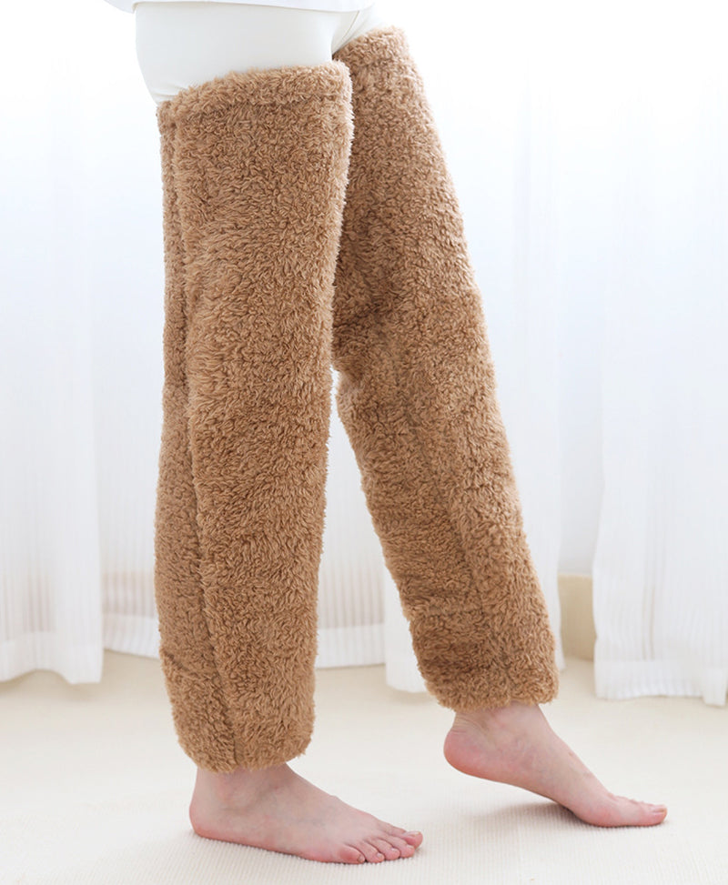 Over Knee High Fuzzy Long Socks Winter Warm Cold Leg Knee Joint Cold-Proof Stockings Home Floor Sleeping Socks